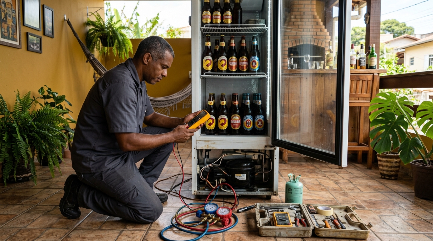 Manutenção da placa eletrônica de cervejeira em Teresina‑PI